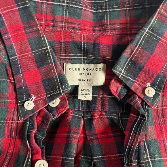 Club Monaco plaid shirt (men's, small) - Picture 2 of 2